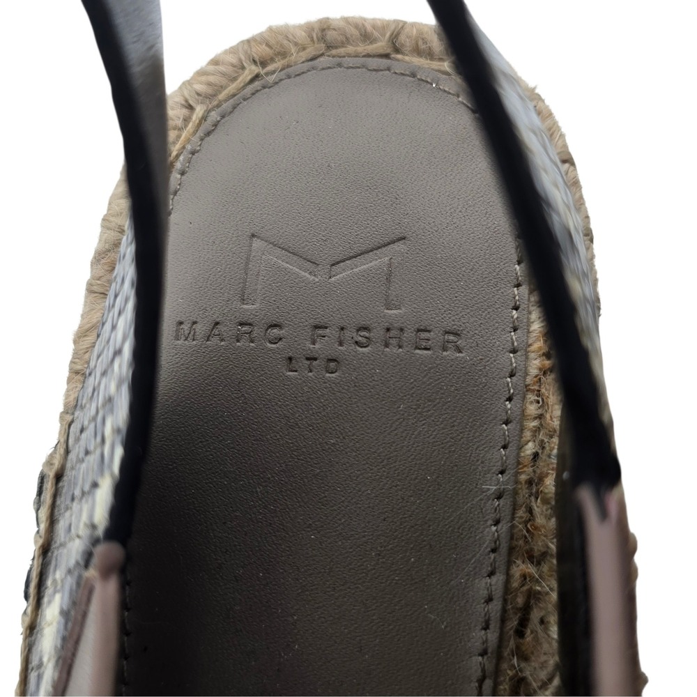 Marc Fisher LTD Espadrille Wedge Sandals Snake Print Leather Platform 7.5 Womens - Picture 12 of 12
